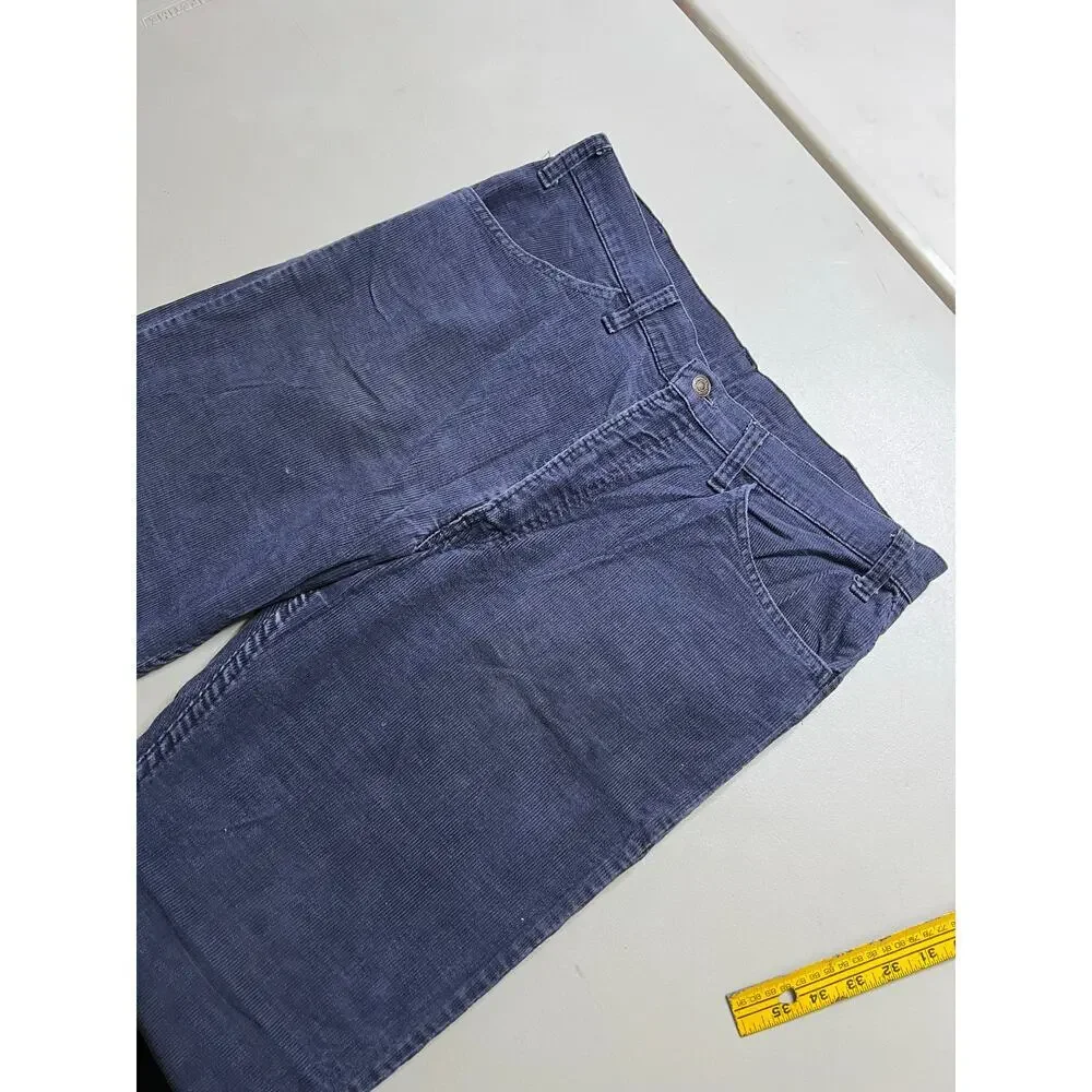 VTG 1980s Levi's 646 Flared Corduroy Trousers Navy Cotton 36W x‎ 31L
